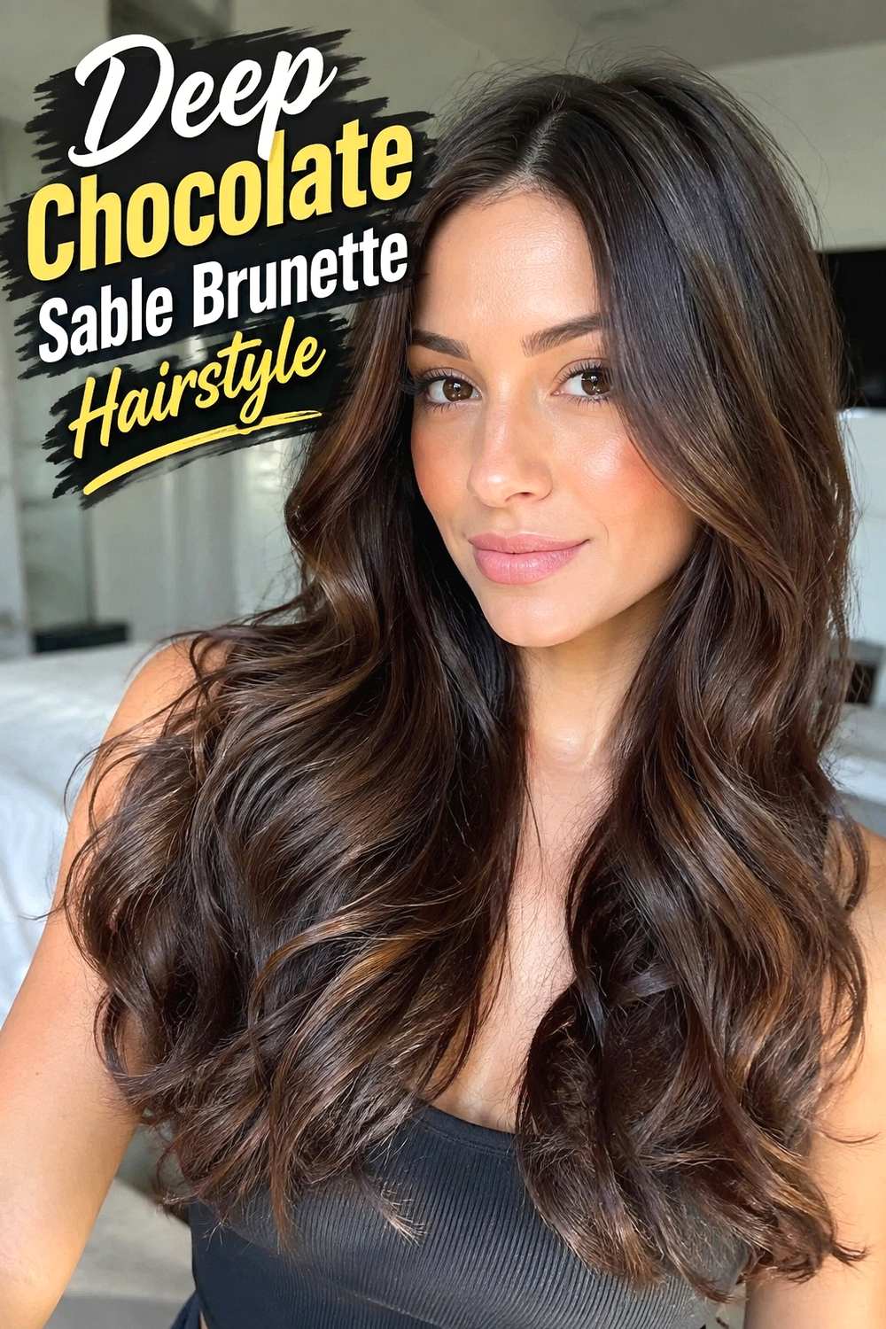 11. Deep Chocolate Sable Brunette Hairstyle