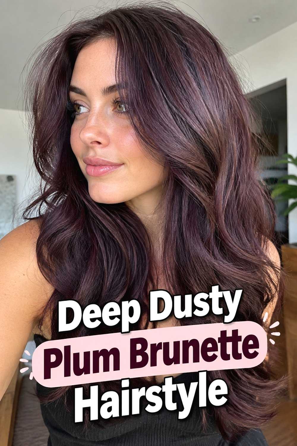 5. Deep Dusty Plum Brunette Hairstyle