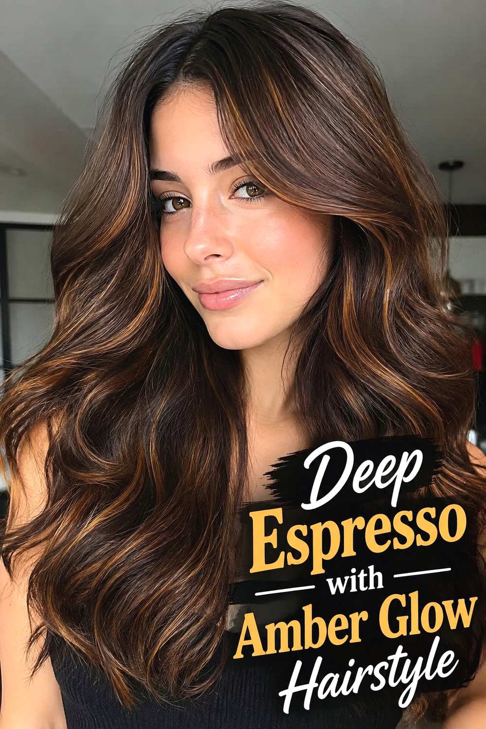 3. Deep Espresso With Amber Glow Hairstyle Copy