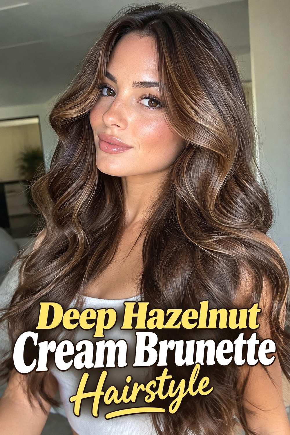 17. Deep Hazelnut Cream Brunette Hairstyle
