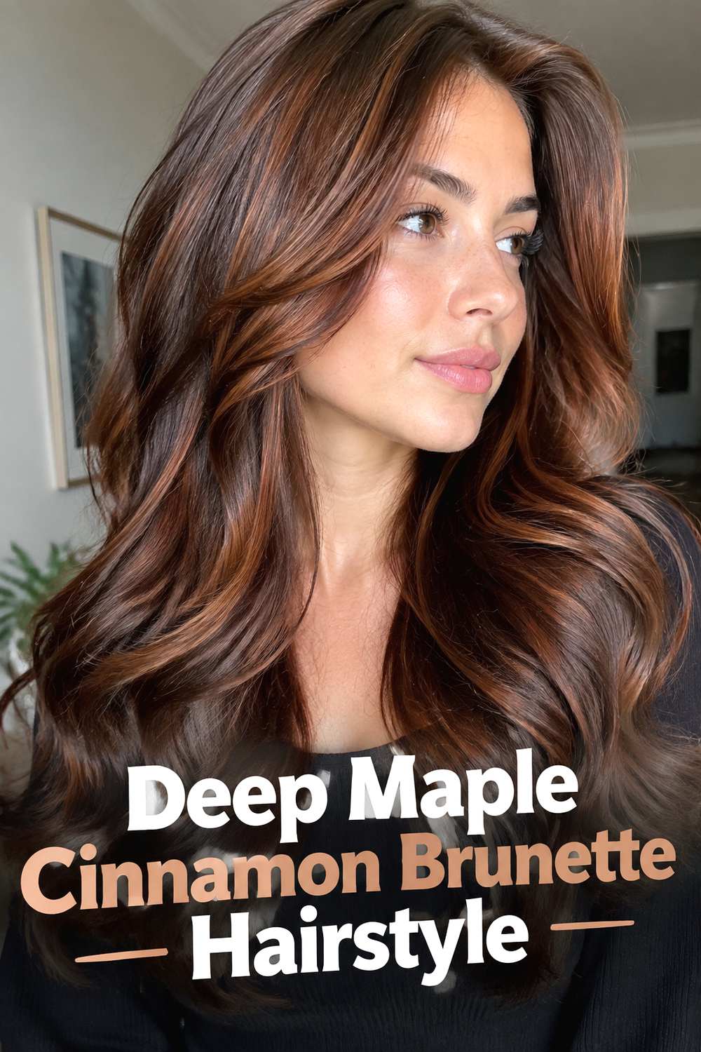 Deep Maple Cinnamon Brunette Hairstyle