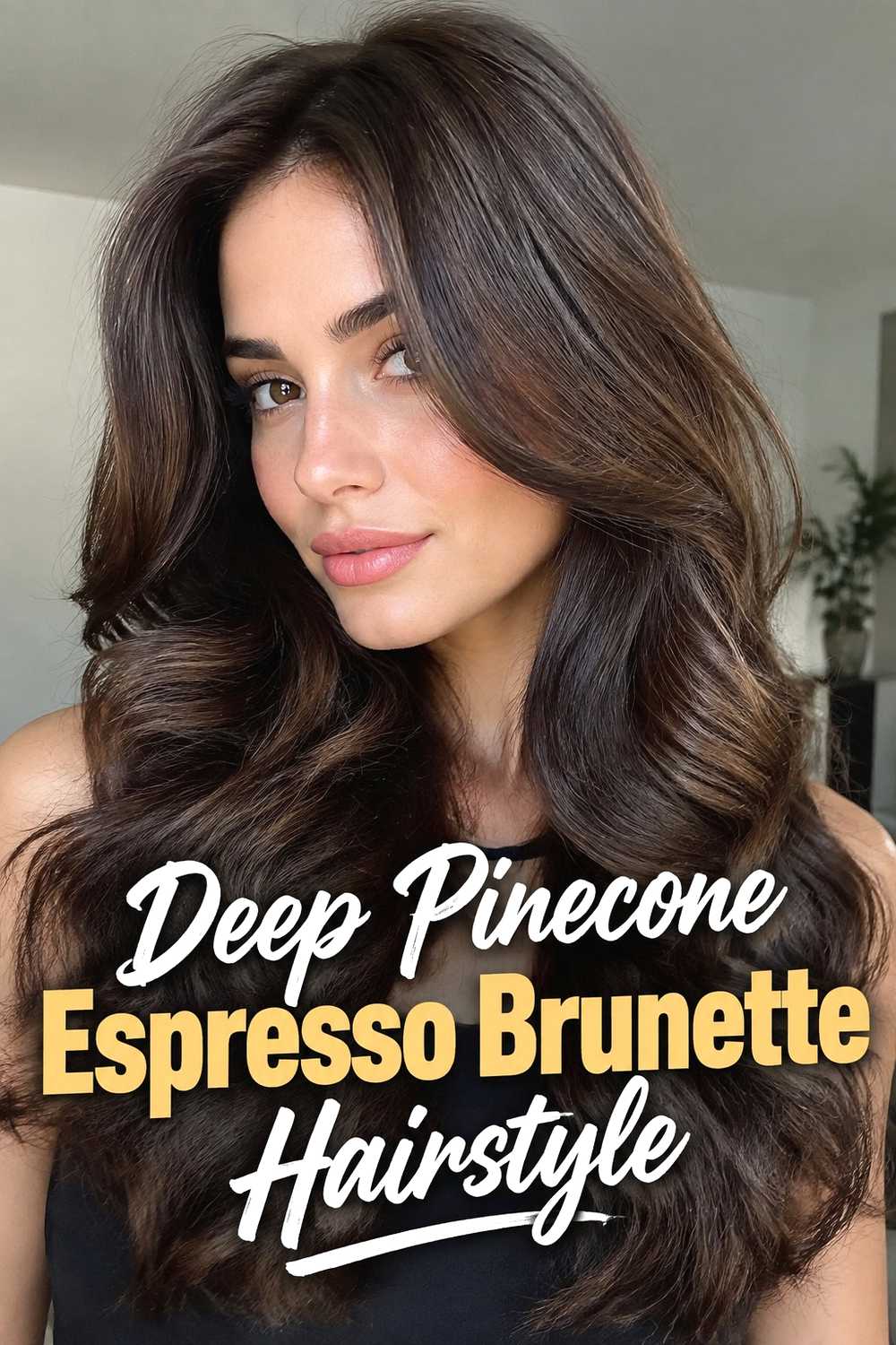 6. Deep Pinecone Espresso Brunette Hairstyle