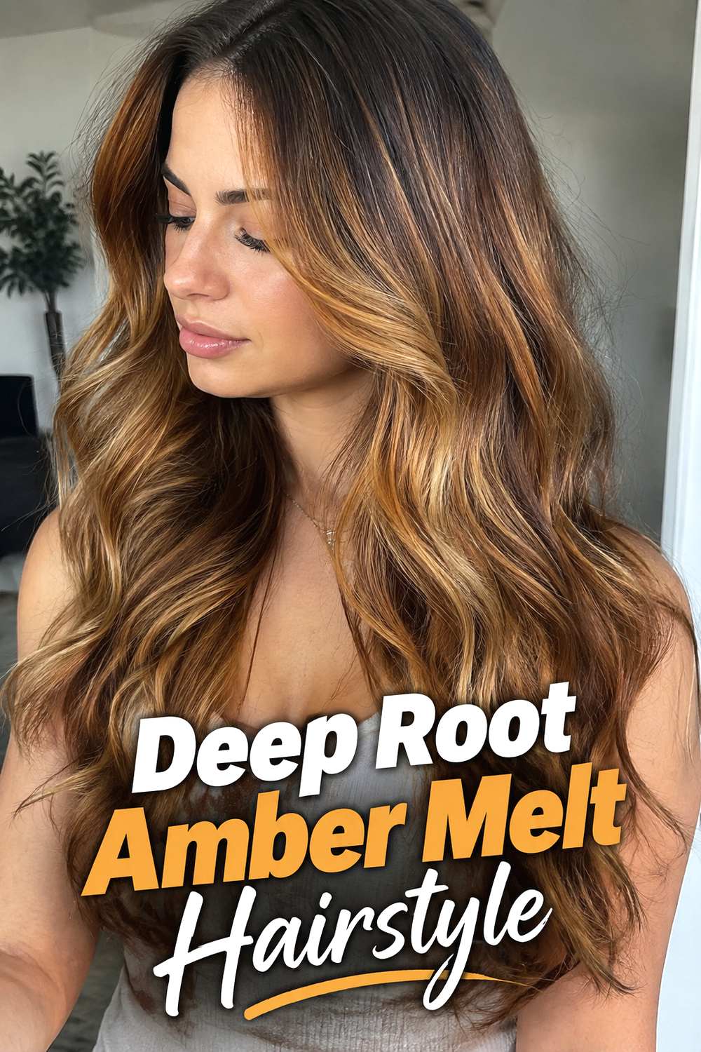 Deep Root Amber Melt Hairstyle