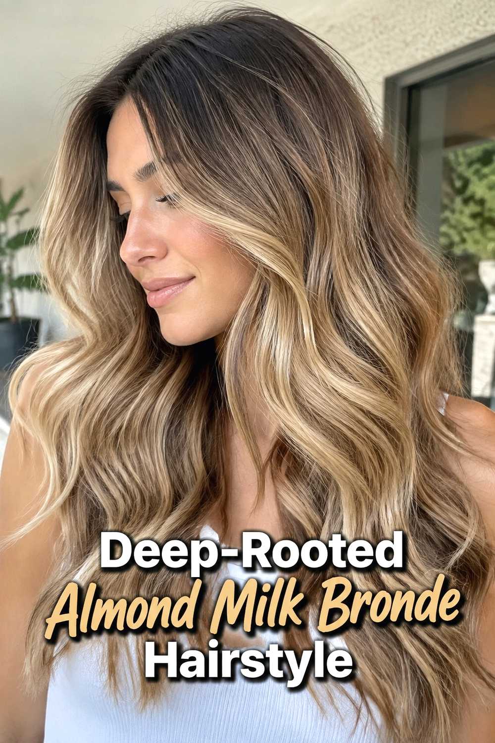 14. Deep Rooted Almond Milk Bronde Hairstyle