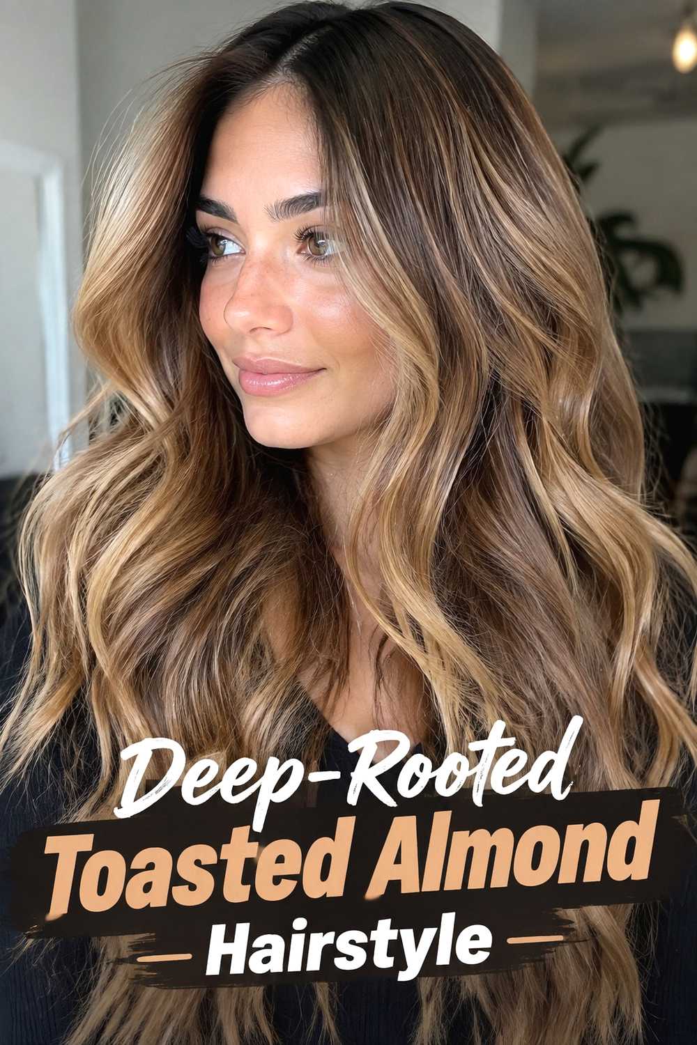 14. Deep Rooted Toasted Almond Hairstyle