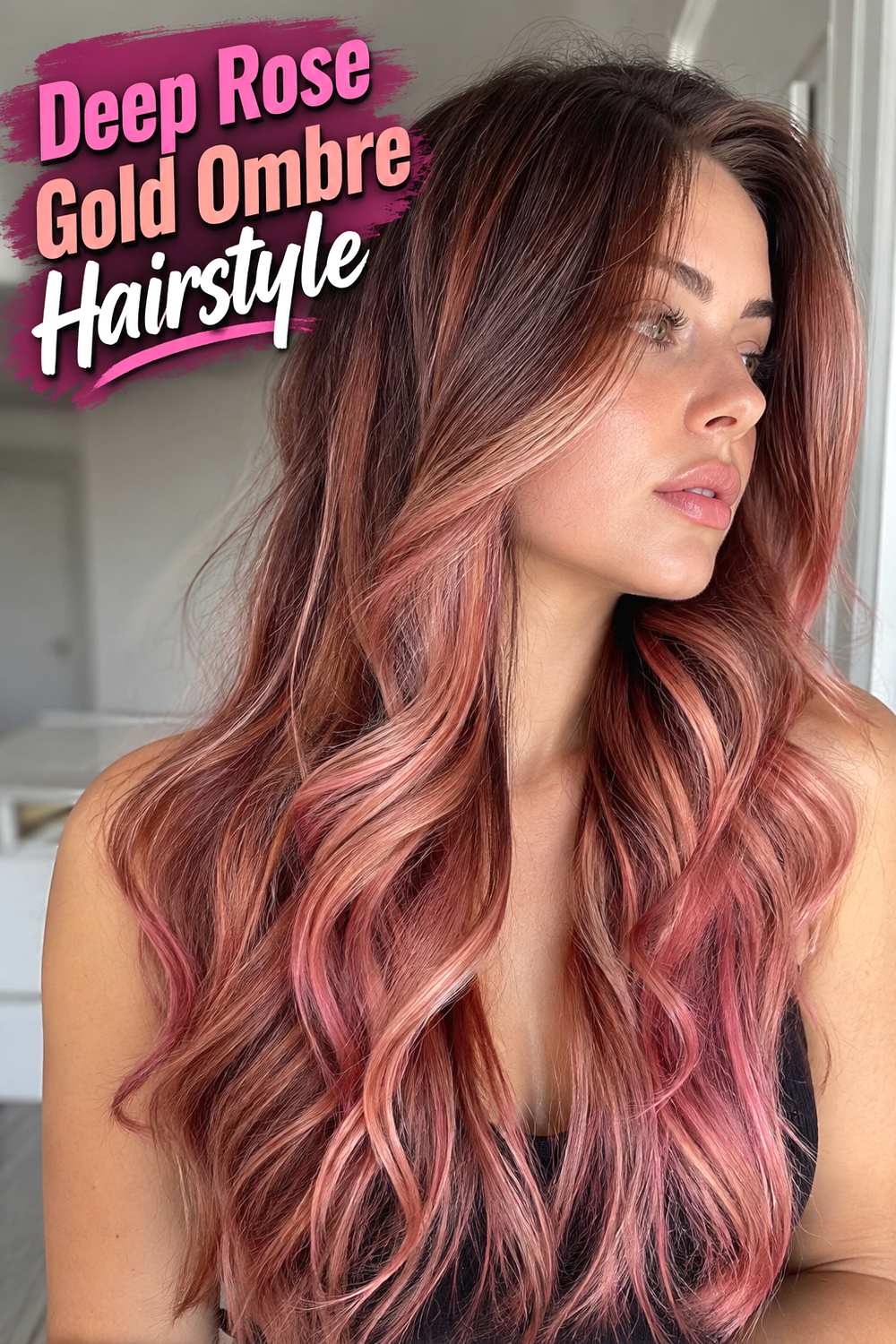 12. Deep Rose Gold Ombre Hairstyle