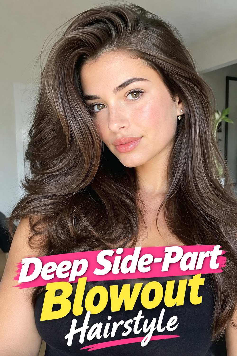 6. Deep Side Part Blowout Hairstyle