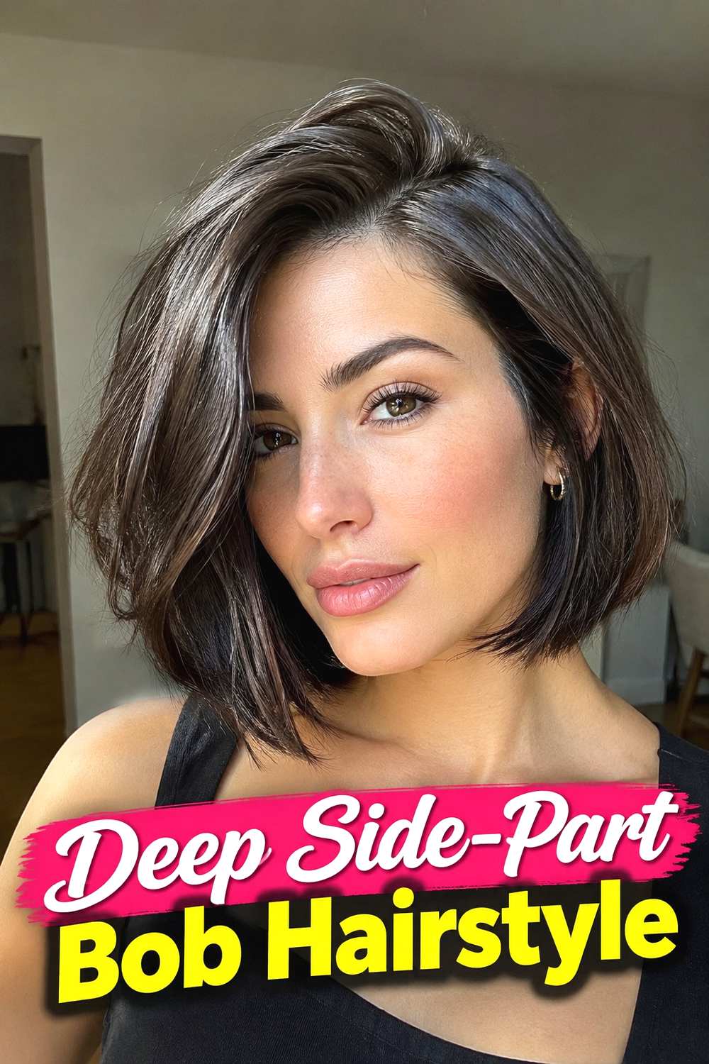 10. Deep Side Part Bob Hairstyle
