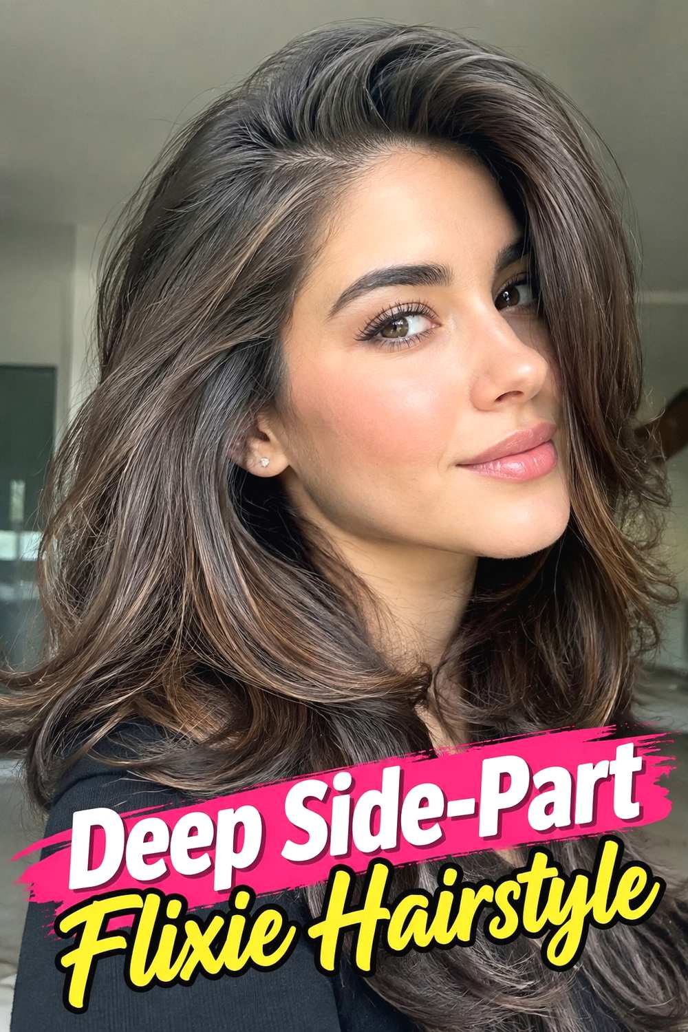 15. Deep Side Part Flixie Hairstyle