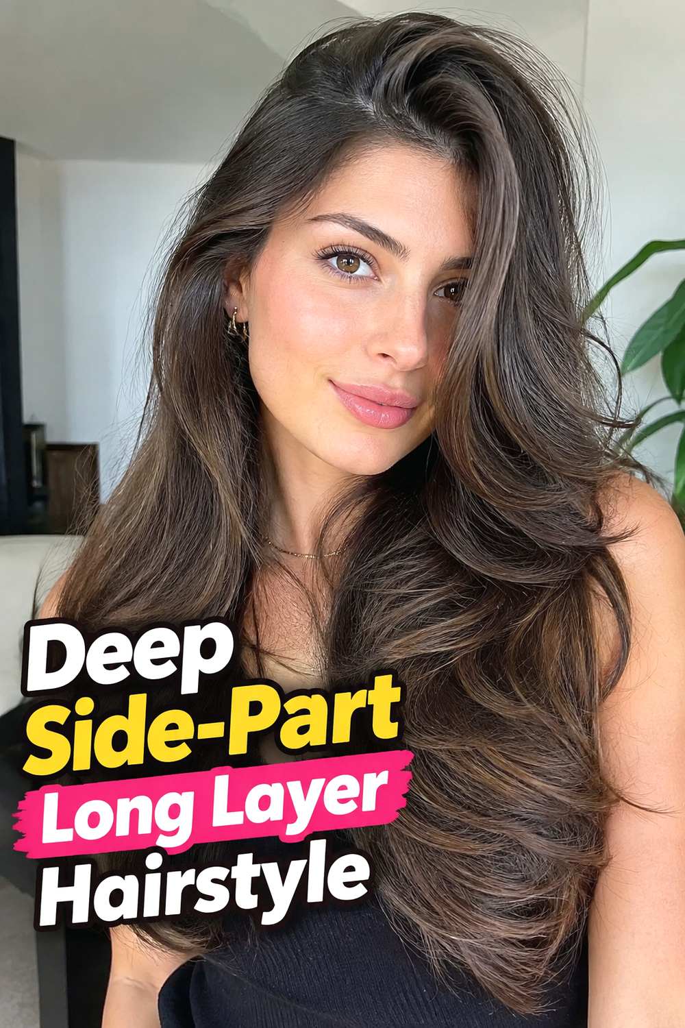 7. Deep Side Part Long Layer Hairstyle