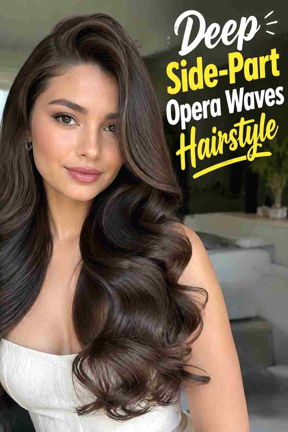 5. Deep Side Part Opera Waves Hairstyle