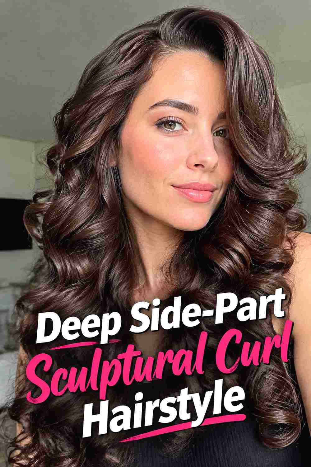 1. Deep Side Part Sculptural Curl Hairstyle