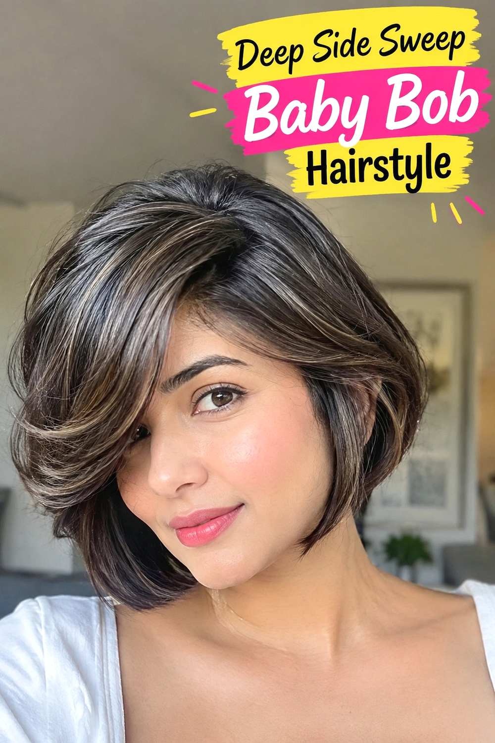 12. Deep Side Sweep Baby Bob Hairstyle