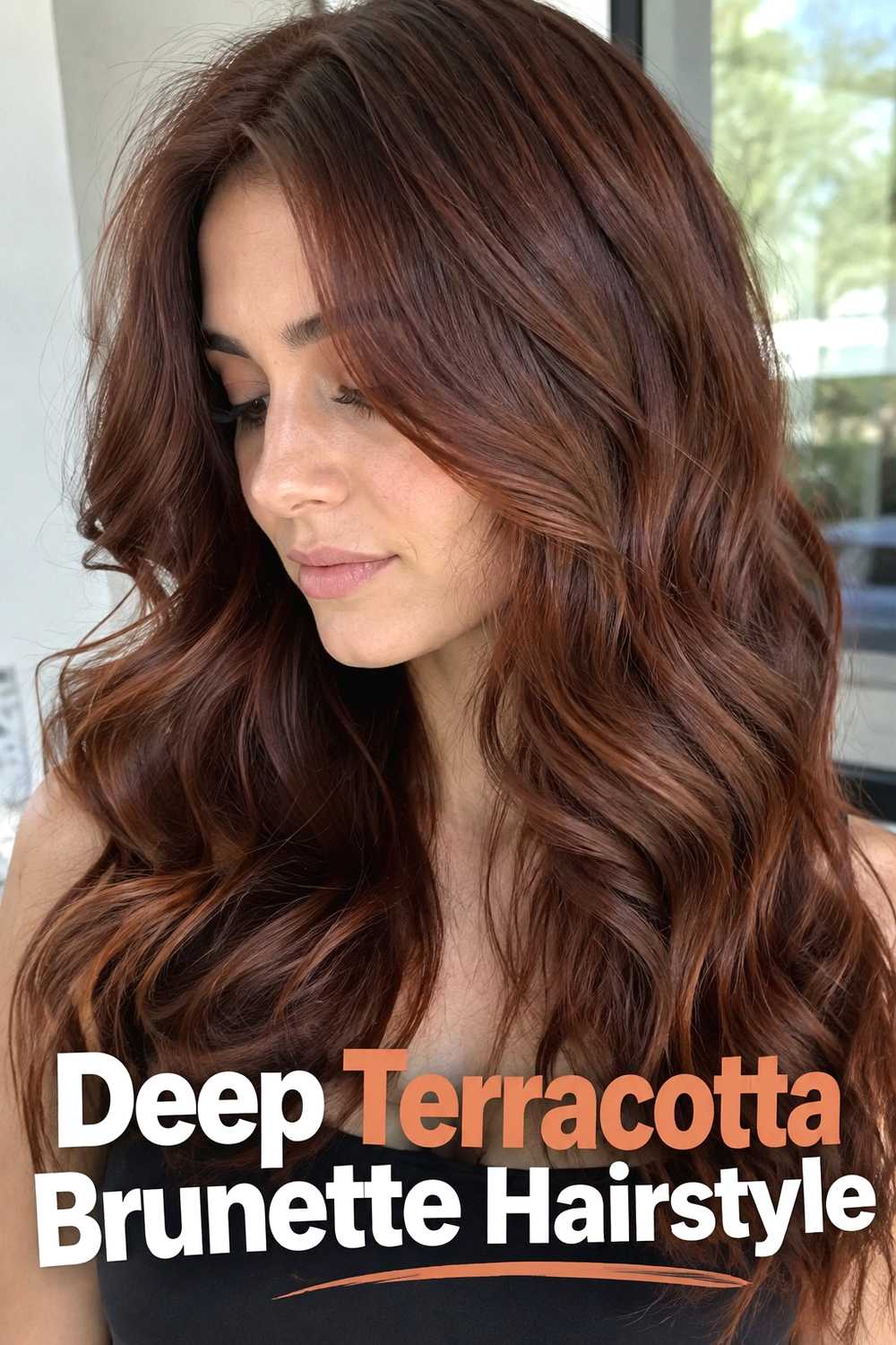 2. Deep Terracotta Brunette Hairstyle