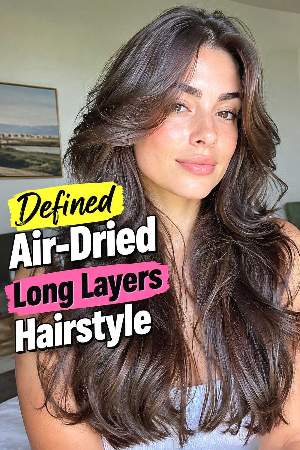 12. Defined Air Dried Long Layers Hairstyle