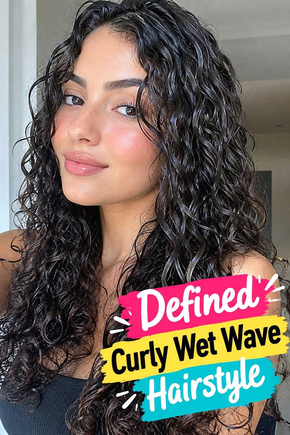12. Defined Curly Wet Wave Hairstyle