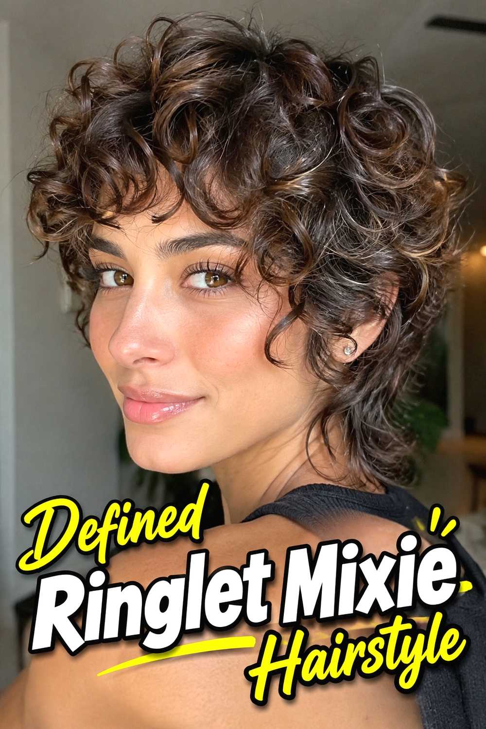 12. Defined Ringlet Mixie Hairstyle