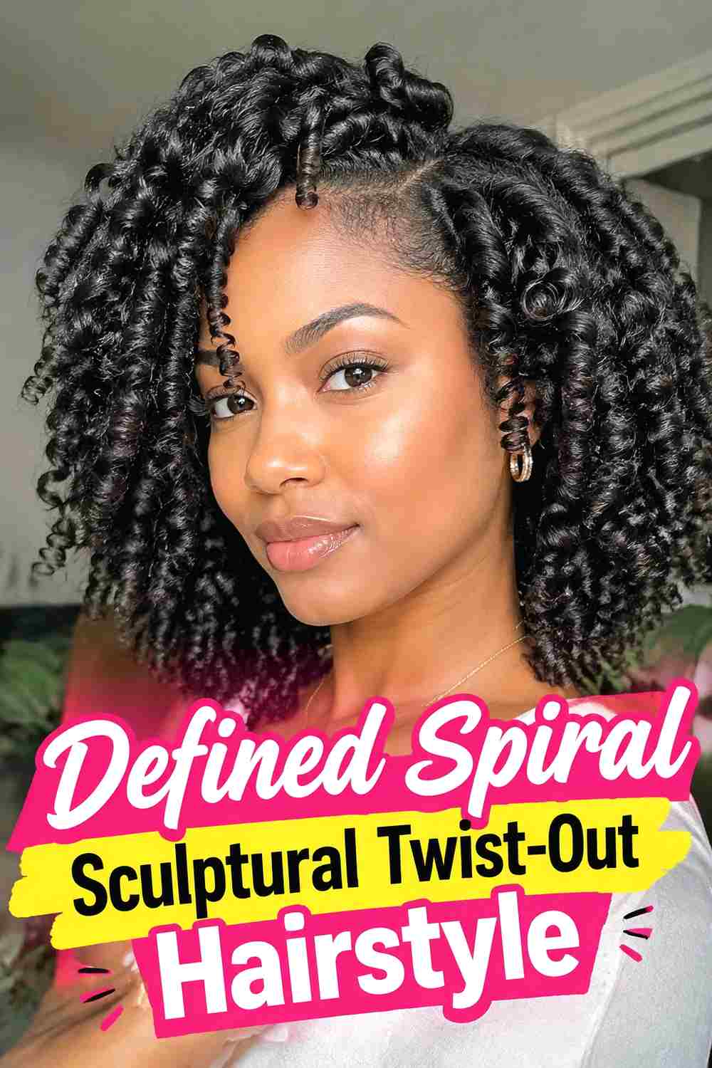 17. Defined Spiral Sculptural Twist Out Hairstyle