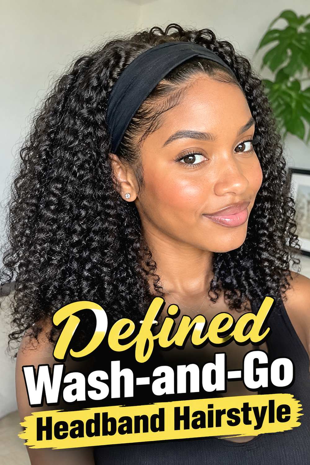 Defined Wash-and-Go Headband Hairstyle