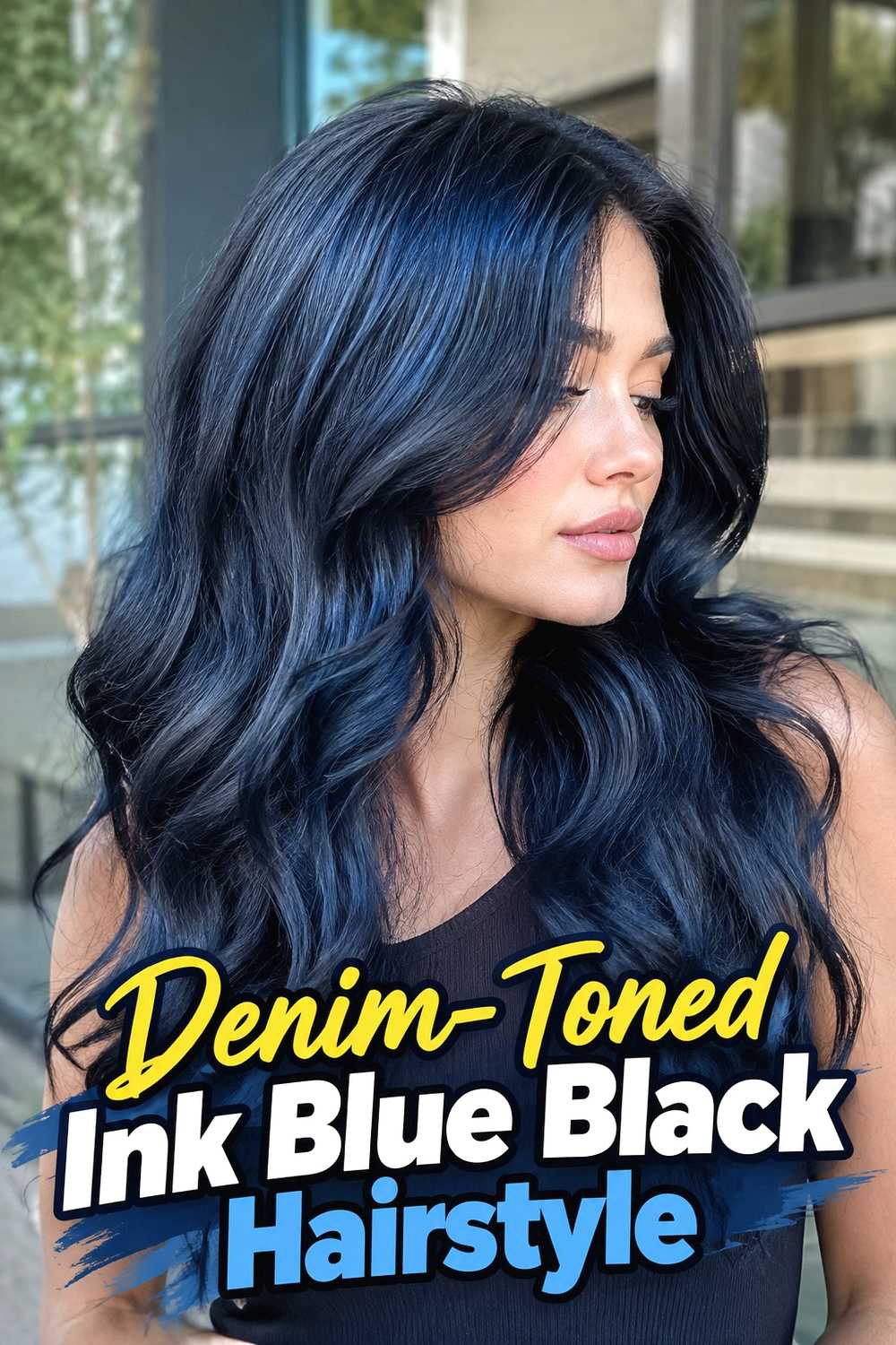 13. Denim Toned Ink Blue Black Hairstyle