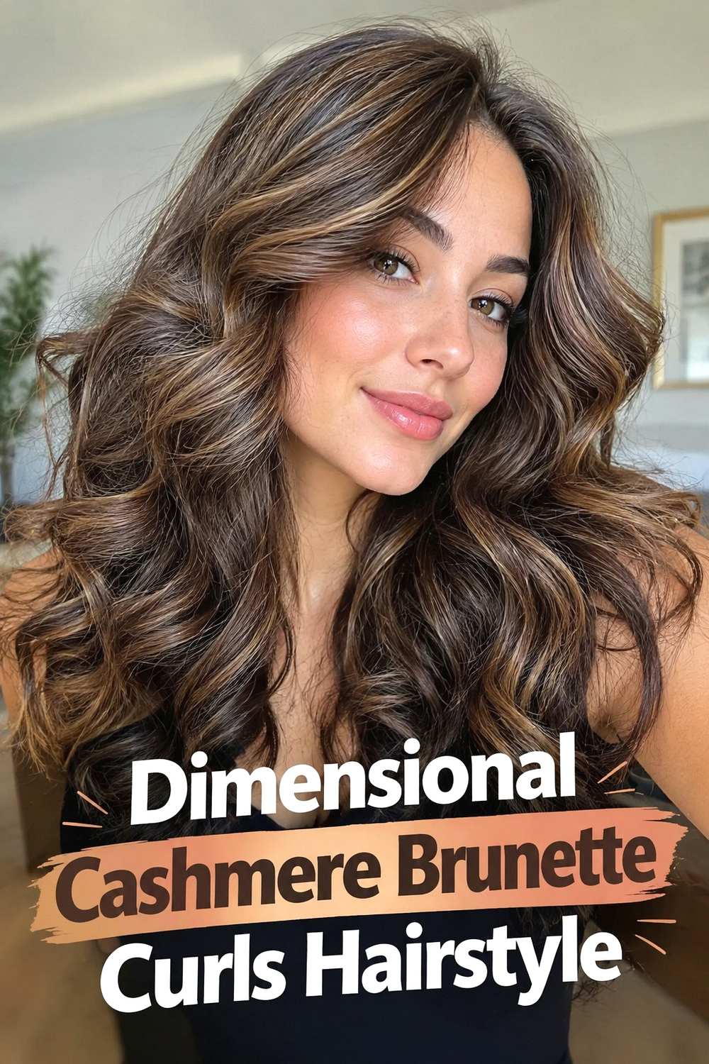 12. Dimensional Cashmere Brunette Curls Hairstyle