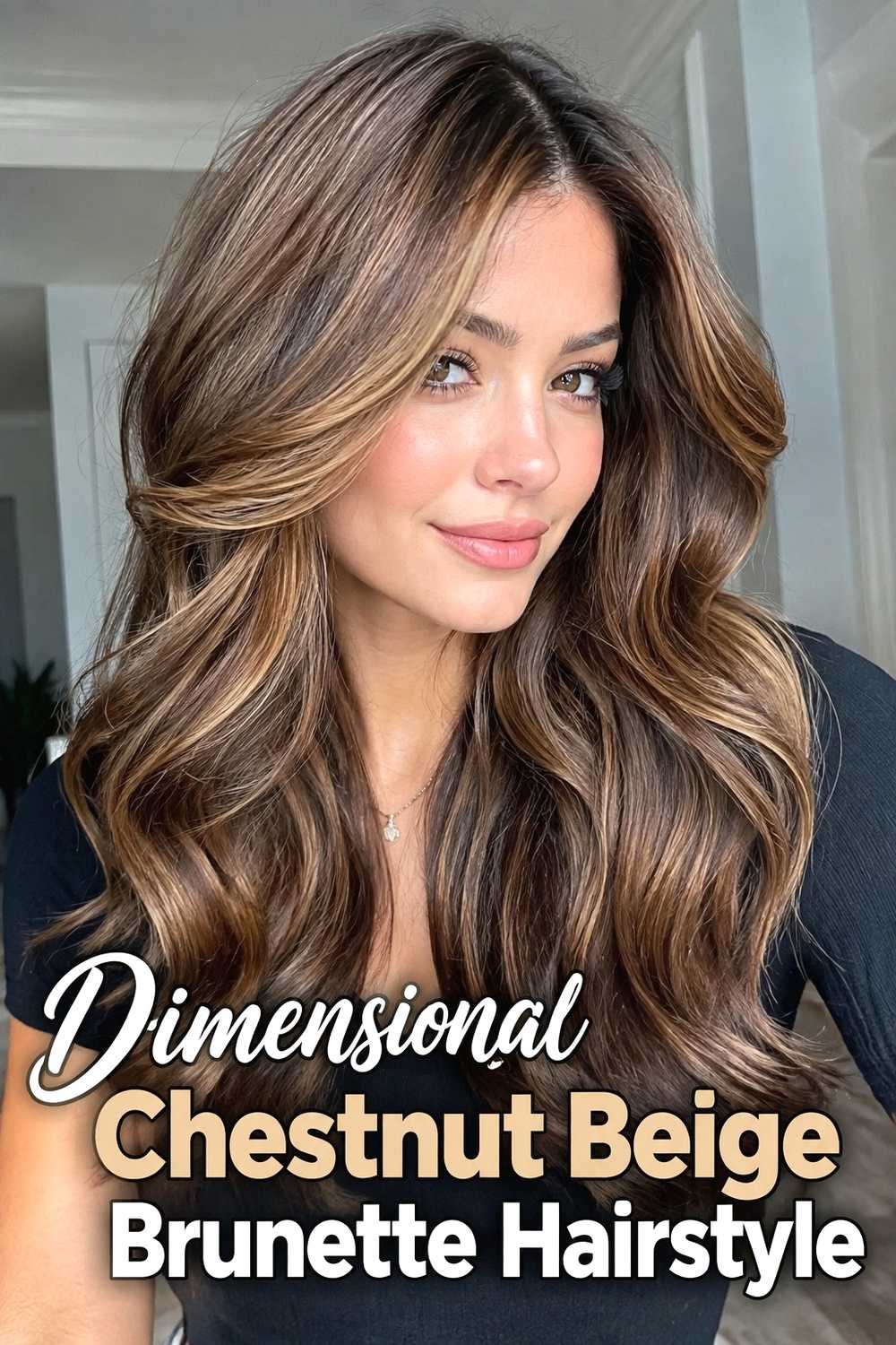 21. Dimensional Chestnut Beige Brunette Hairstyle