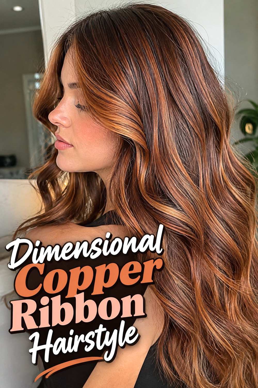 10. Dimensional Copper Ribbon Hairstyle
