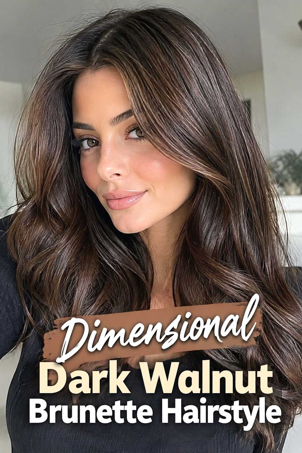 17. Dimensional Dark Walnut Brunette Hairstyle
