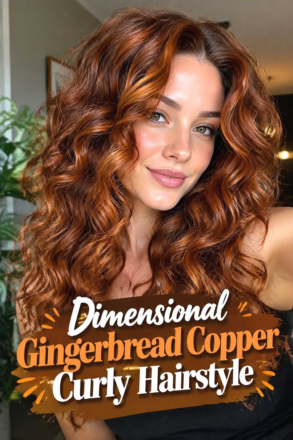 11. Dimensional Gingerbread Copper Curly Hairstyle