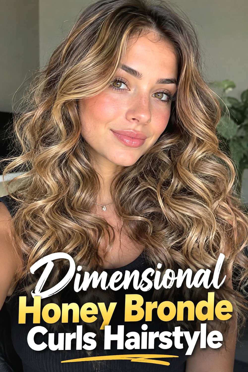 Dimensional Honey Bronde Curls Hairstyle