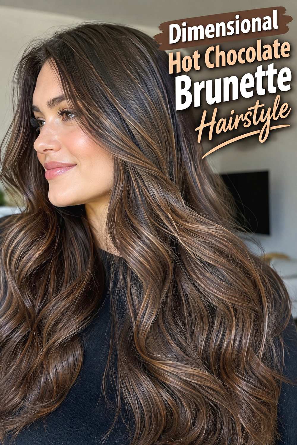 16. Dimensional Hot Chocolate Brunette Hairstyle