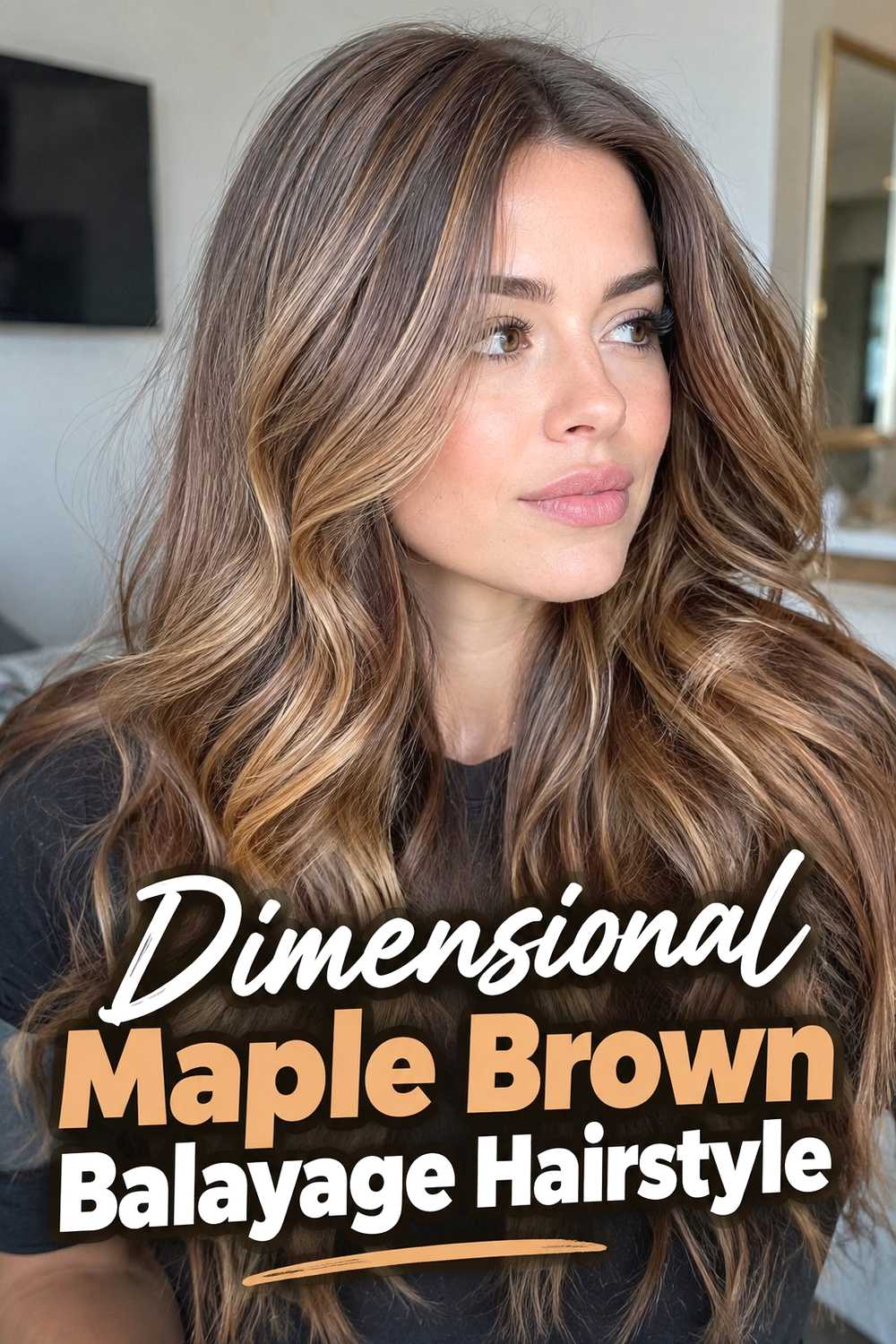 14. Dimensional Maple Brown Balayage Hairstyle