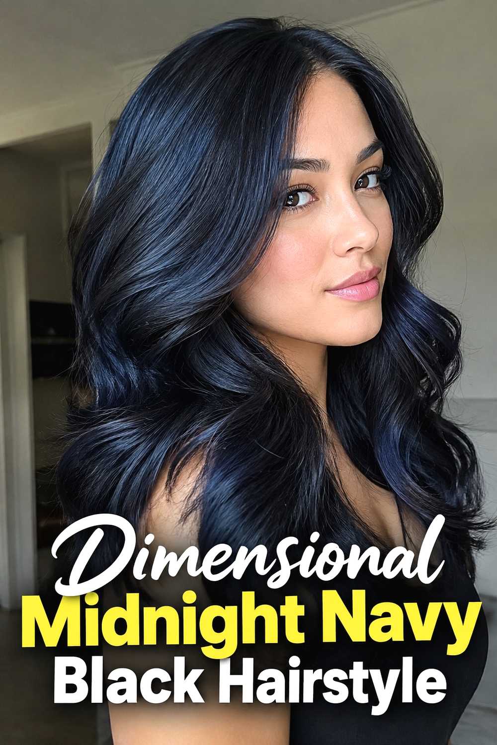 11. Dimensional Midnight Navy Black Hairstyle