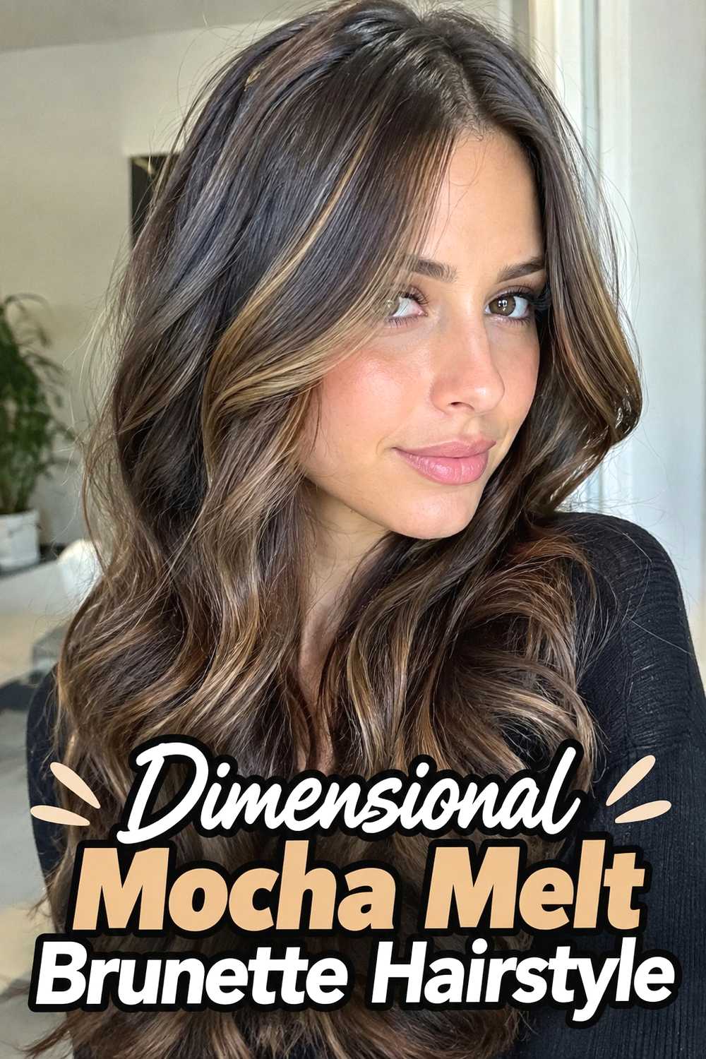 12. Dimensional Mocha Melt Brunette Hairstyle