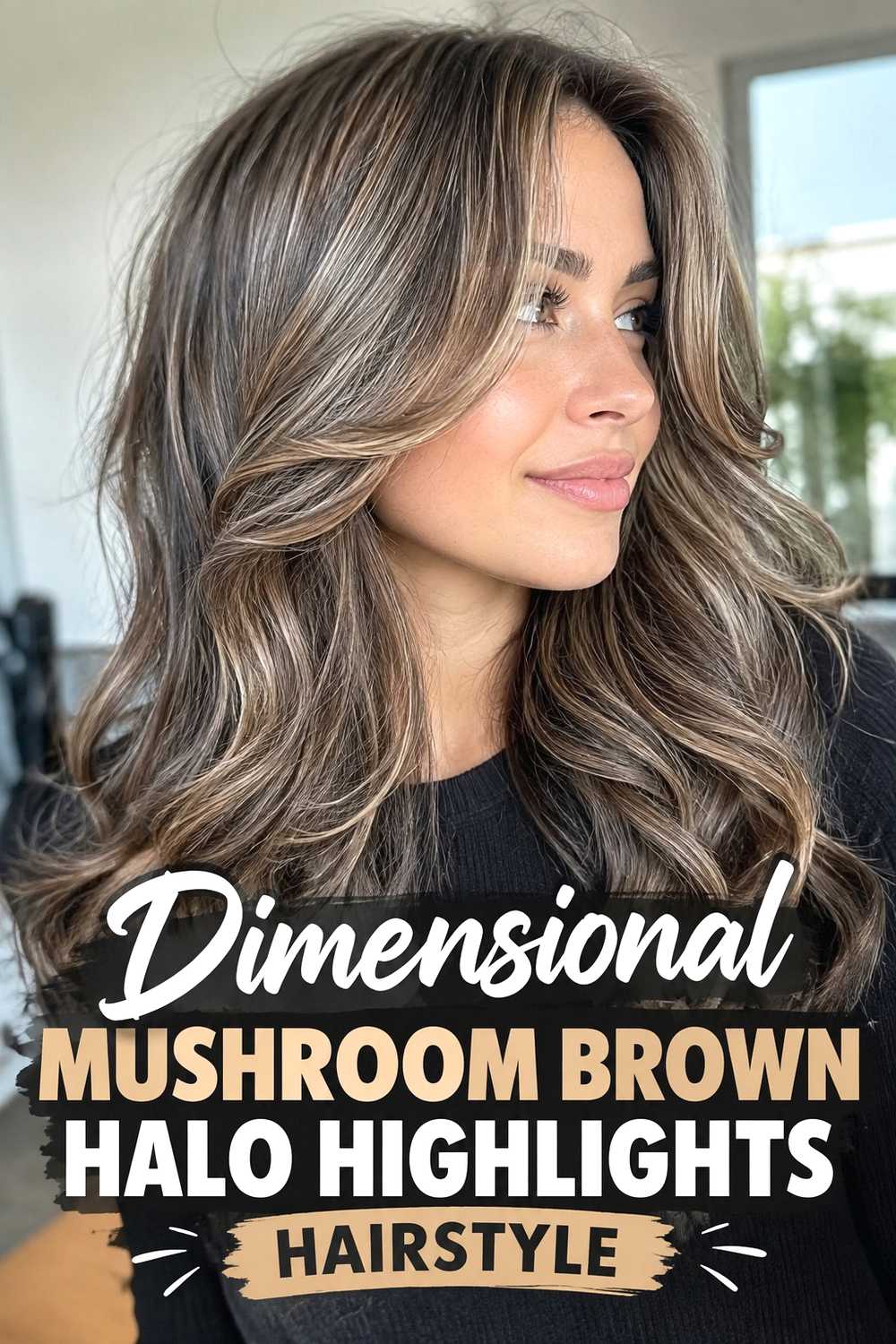 17. Dimensional Mushroom Brown Halo Highlights Hairstyle