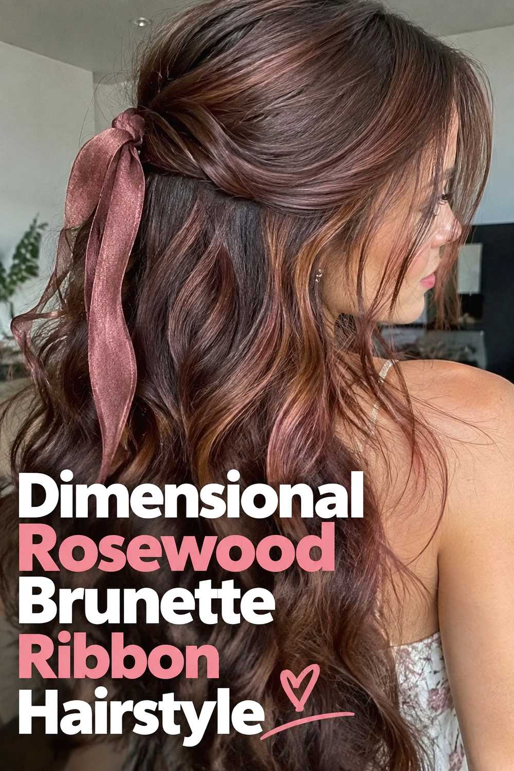13. Dimensional Rosewood Brunette Ribbon Hairstyle