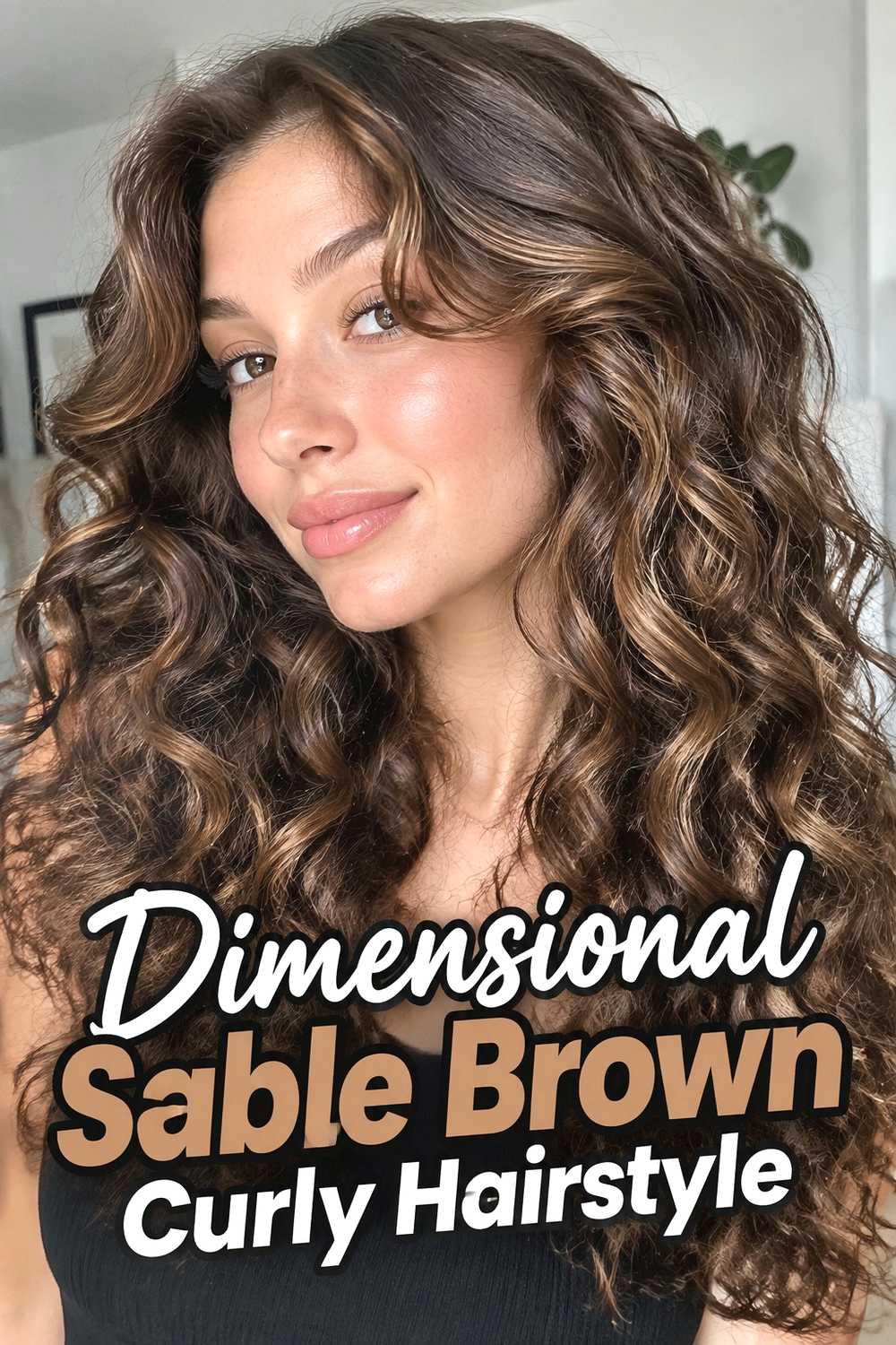 11. Dimensional Sable Brown Curly Hairstyle