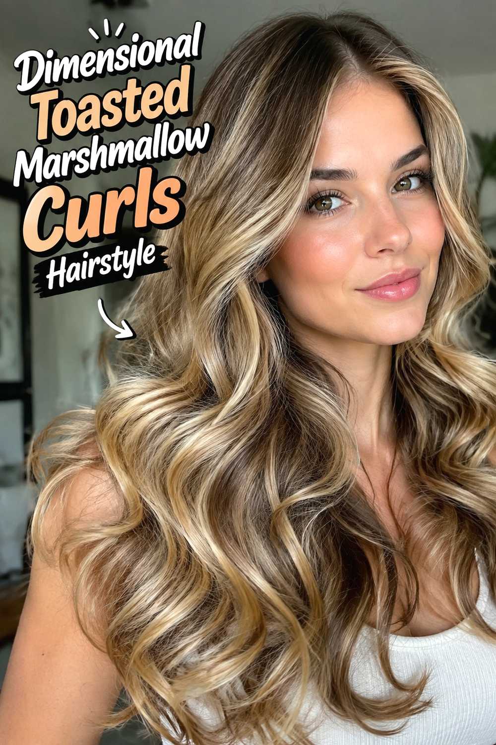11. Dimensional Toasted Marshmallow Curls Hairstyle