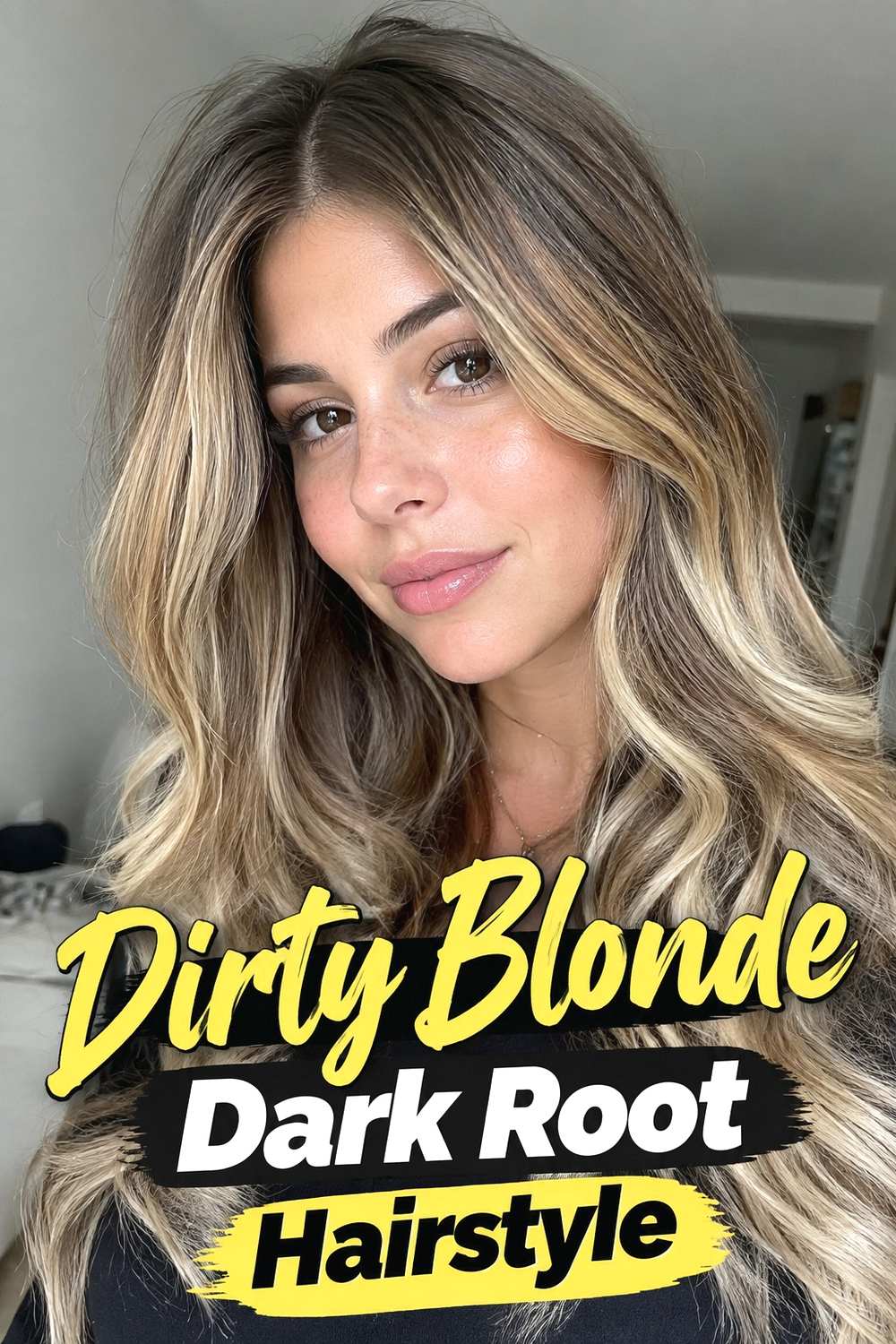 5. Dirty Blonde Dark Root Hairstyle