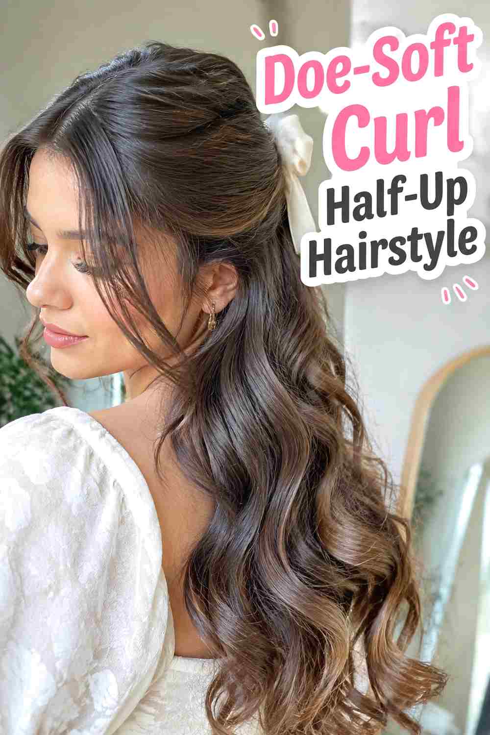 9. Doe Soft Curl Half Up Hairstyle