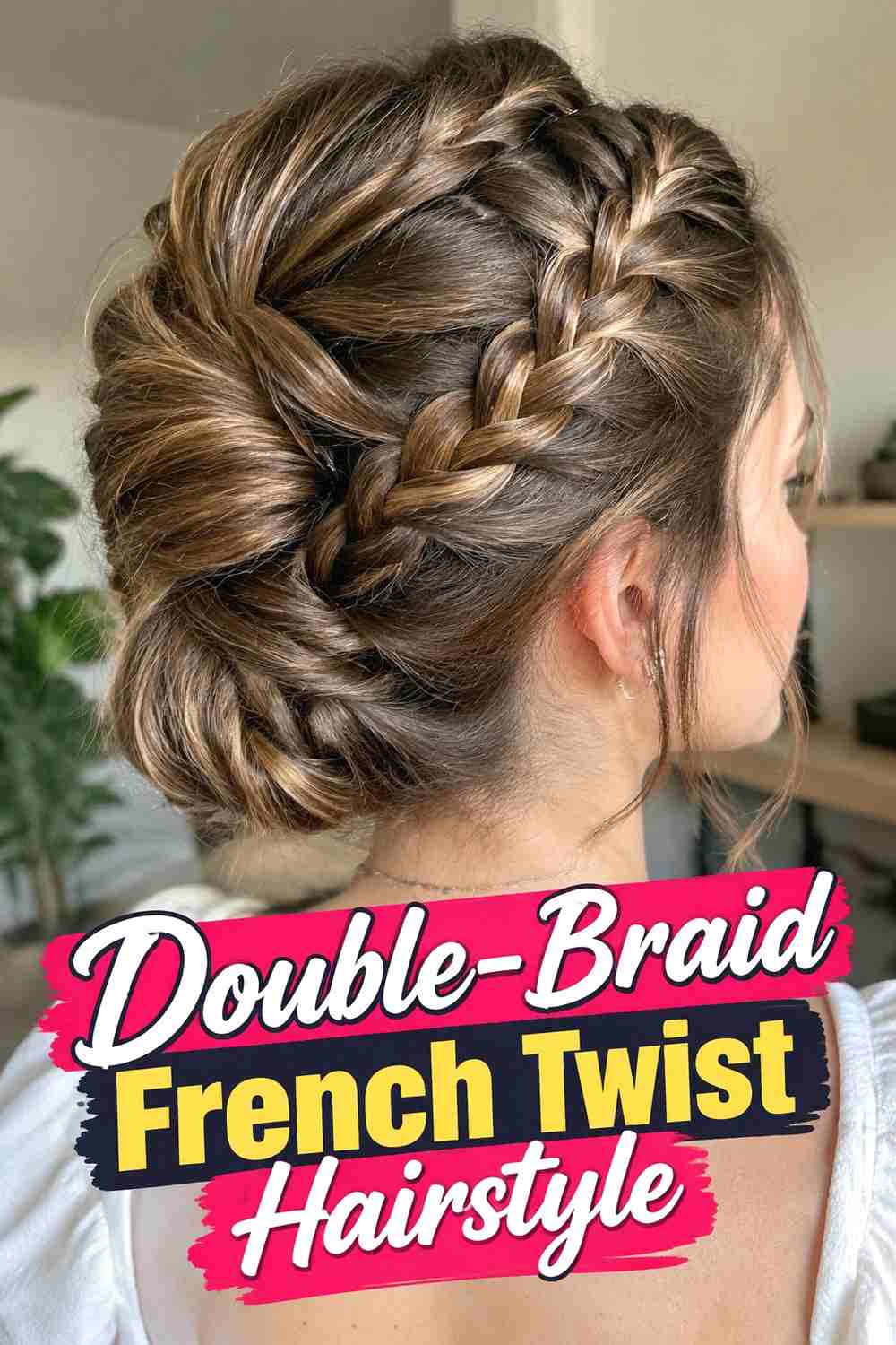 11. Double Braid French Twist Hairstyle