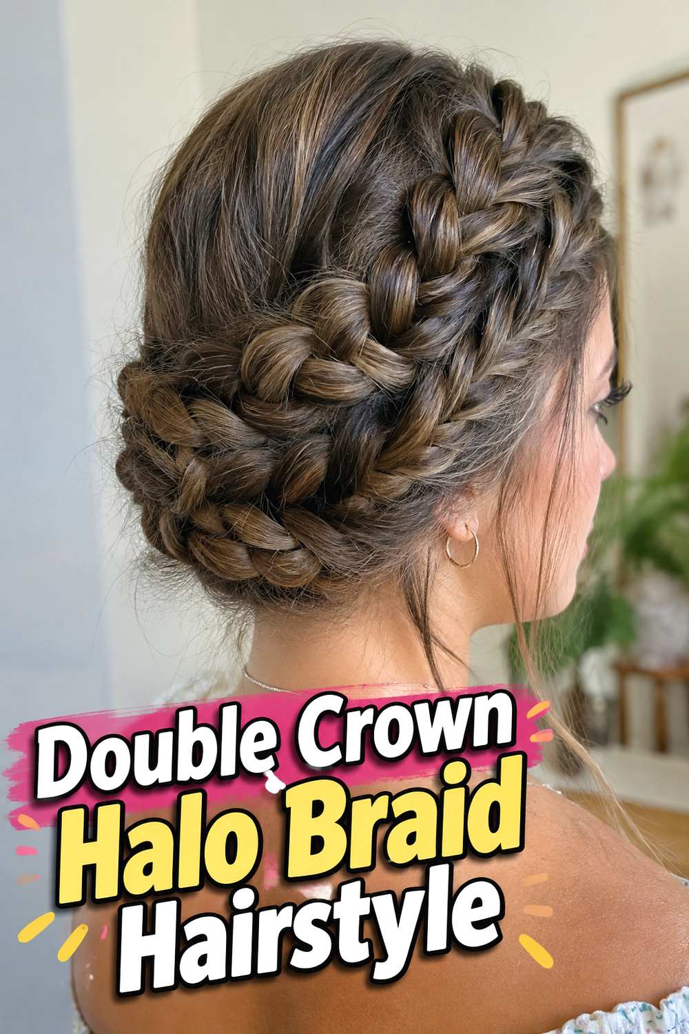 Double Crown Halo Braid Hairstyle