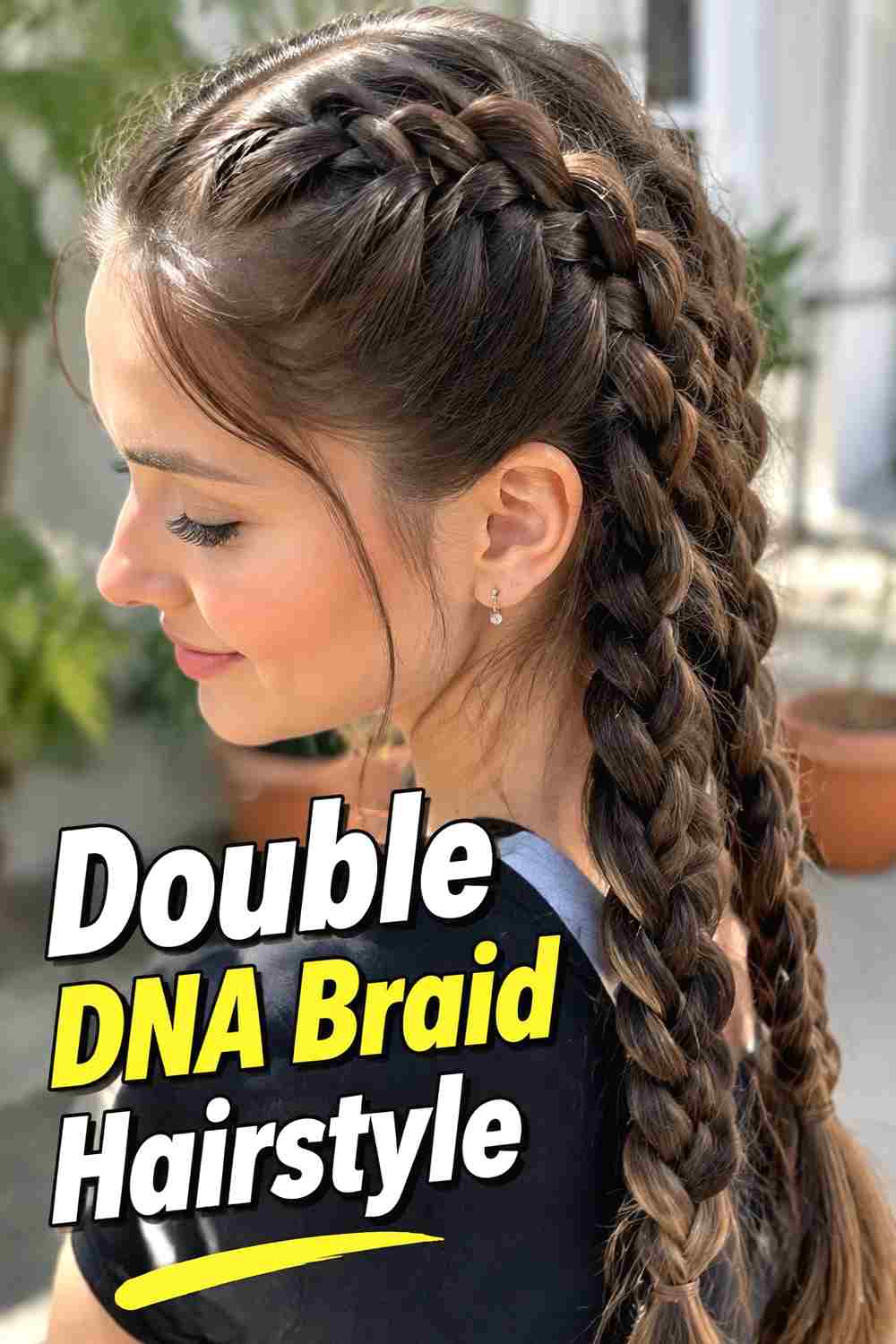 2. Double Dna Braid Hairstyle