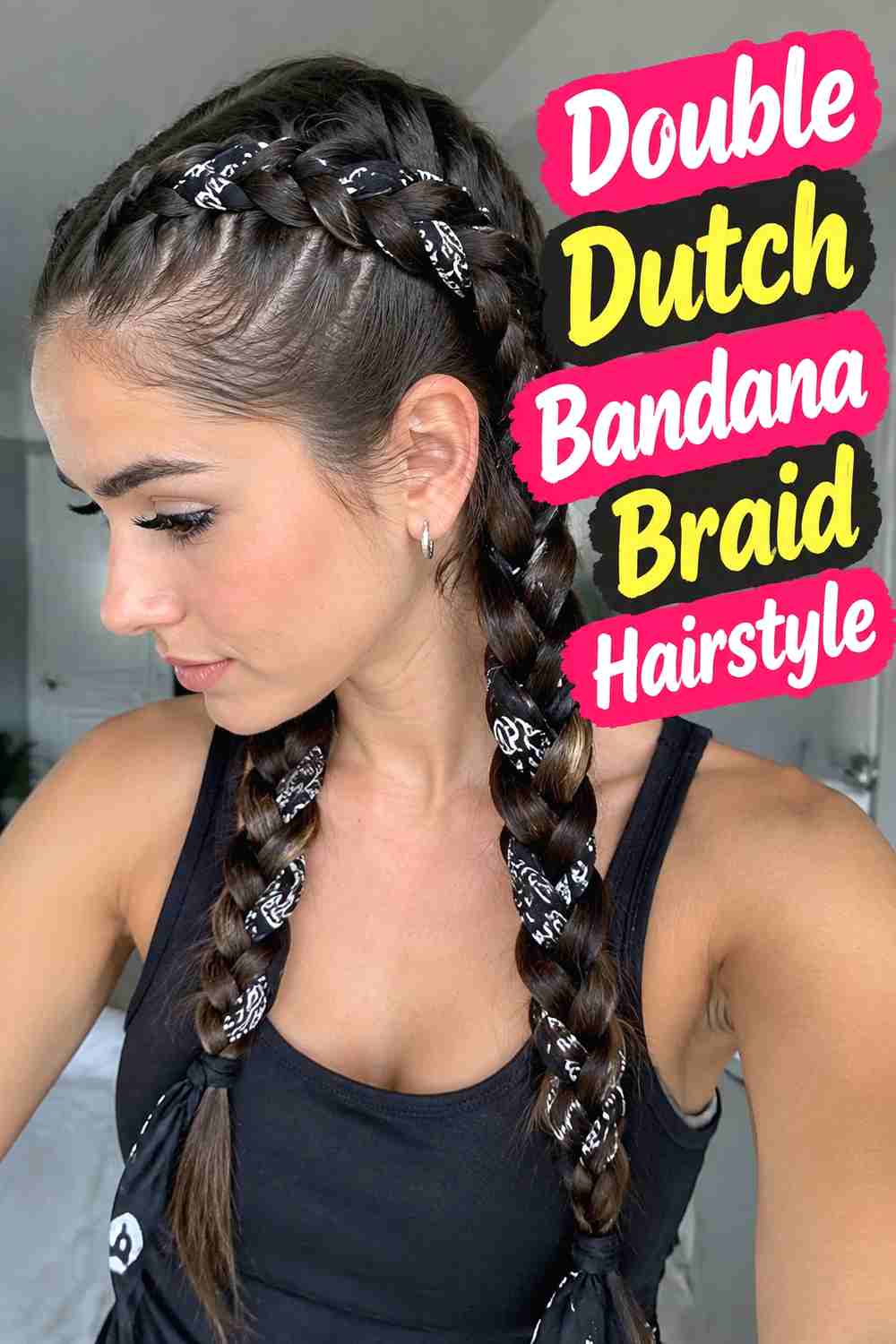 6. Double Dutch Bandana Braid Hairstyle