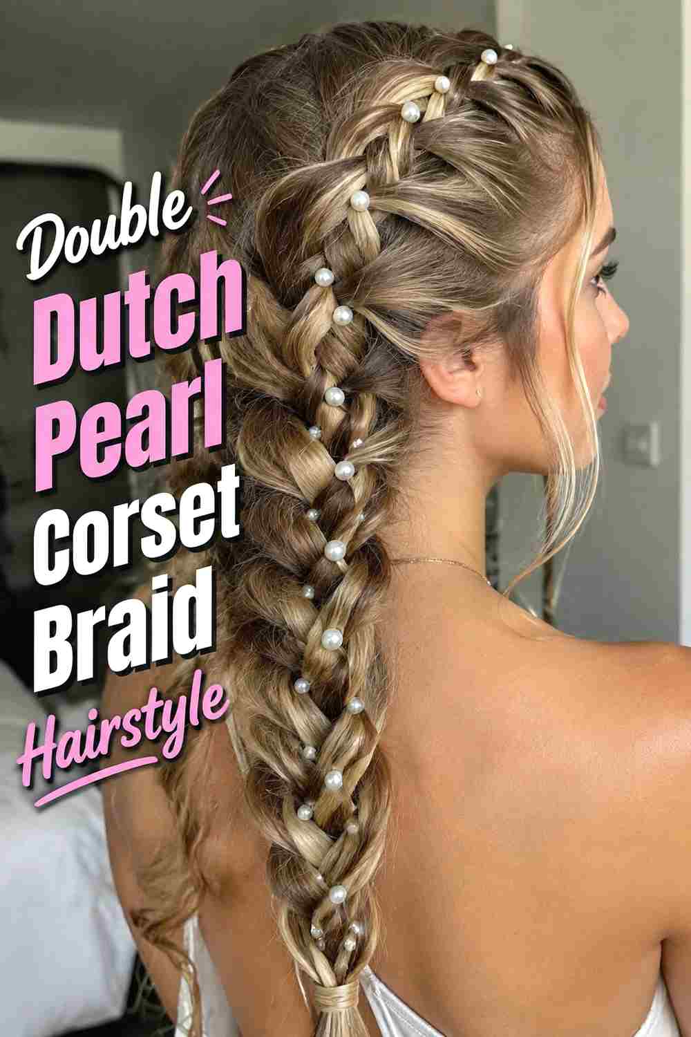 2. Double Dutch Pearl Corset Braid Hairstyle