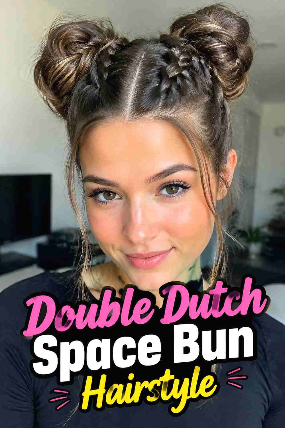 4. Double Dutch Space Bun Hairstyle
