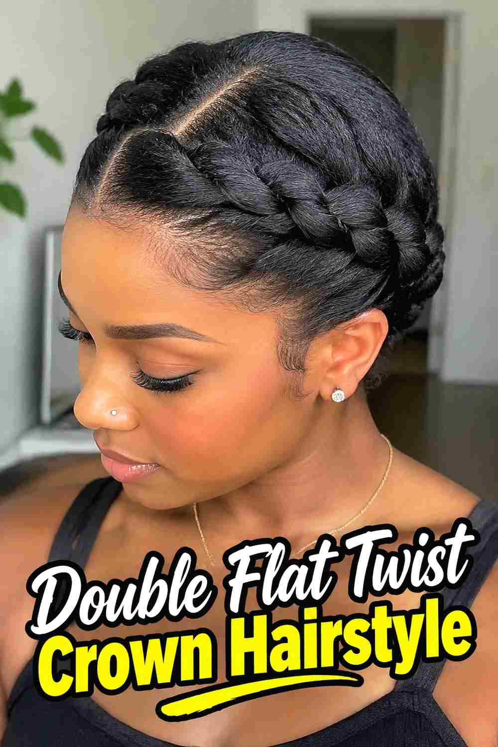 4. Double Flat Twist Crown Hairstyle