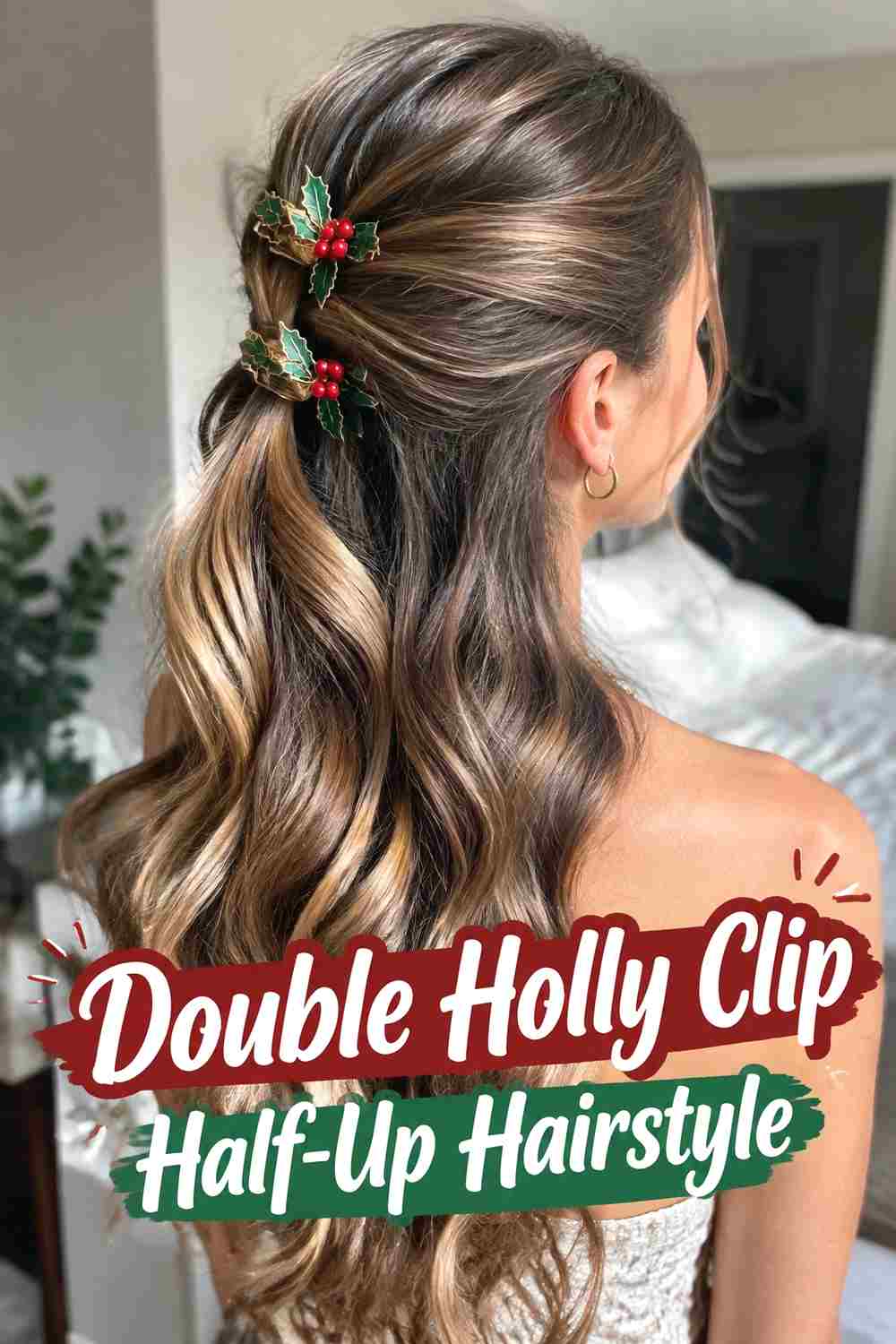 10. Double Holly Clip Half Up Hairstyle