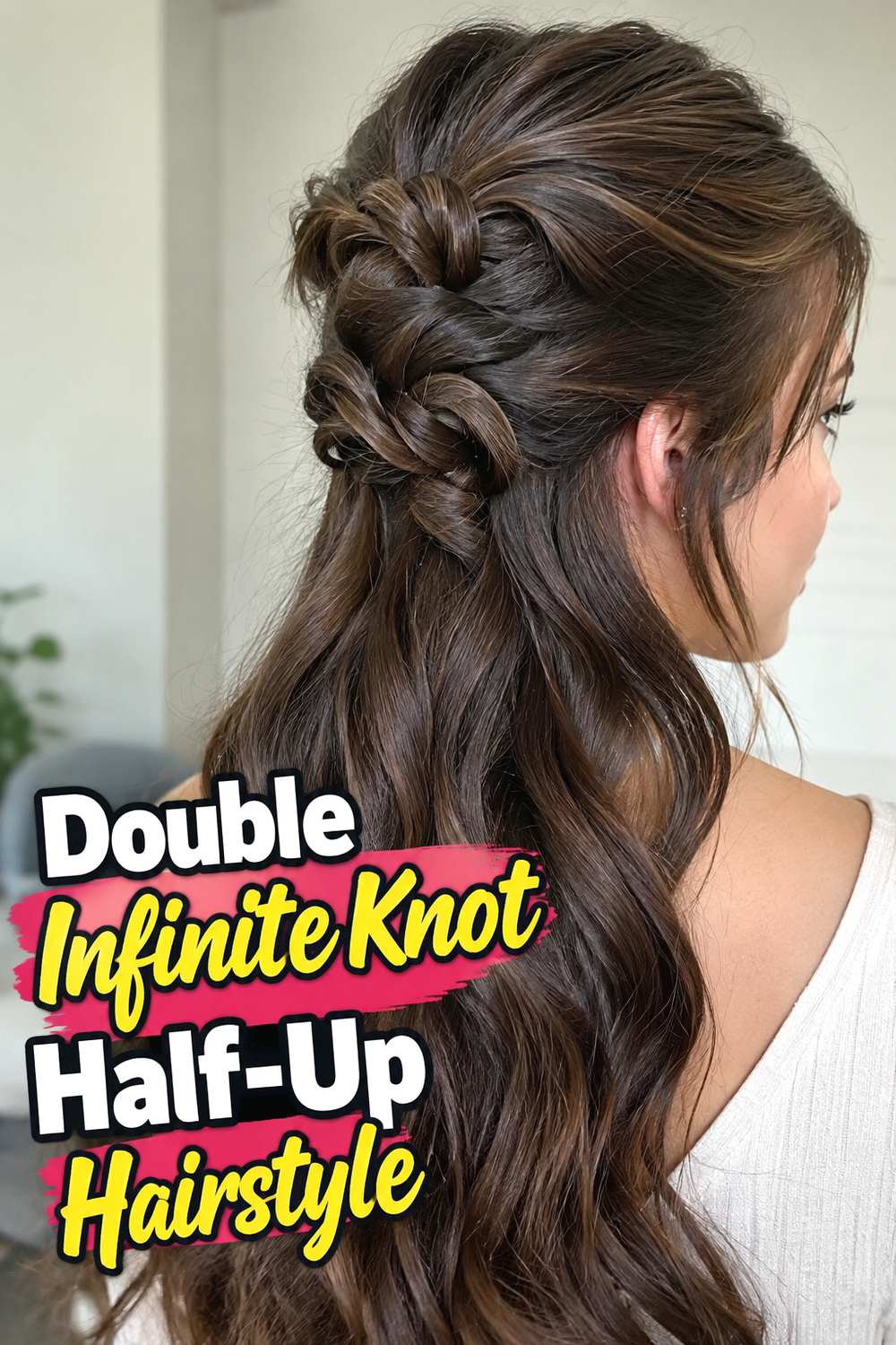 Double Infinite Knot Half-Up Hairstyle