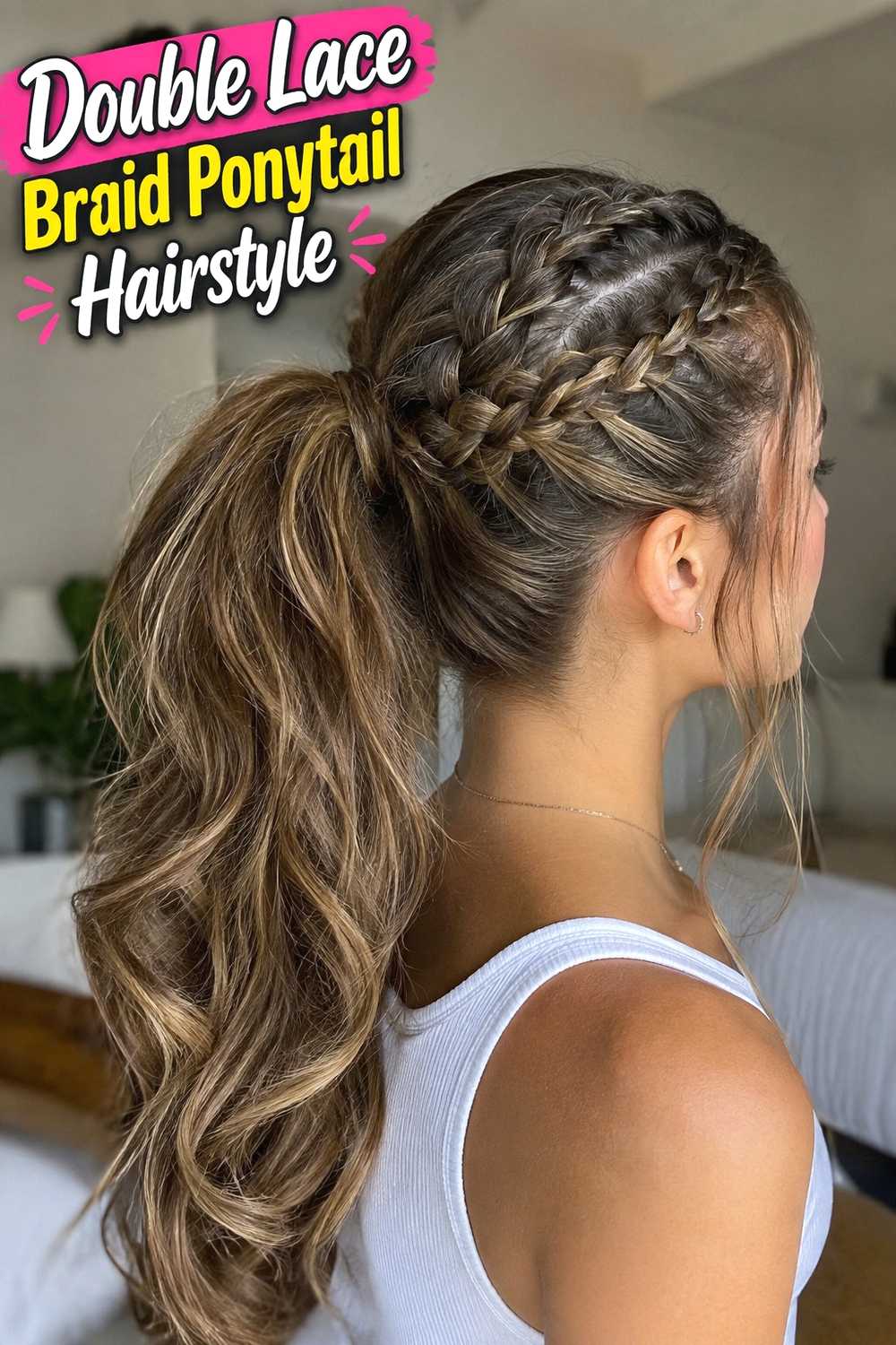 4. Double Lace Braid Ponytail Hairstyle